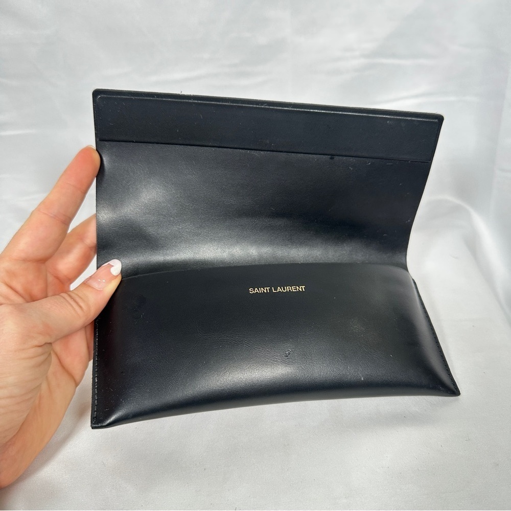 Saint Laurent Black Leather Magnetic Sunglasses / Eyeglasses Case - Picture 5 of 11